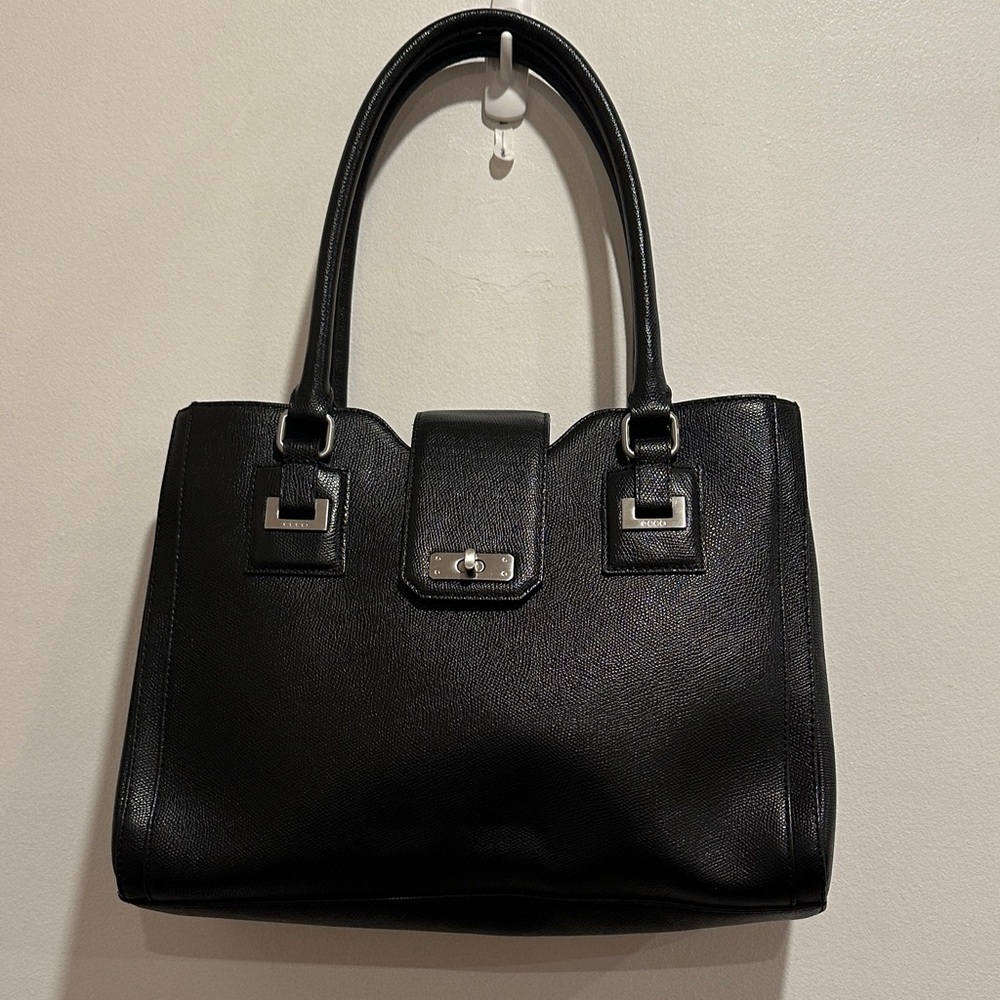 ECCO black leather classic handbag  Structured Tote bag